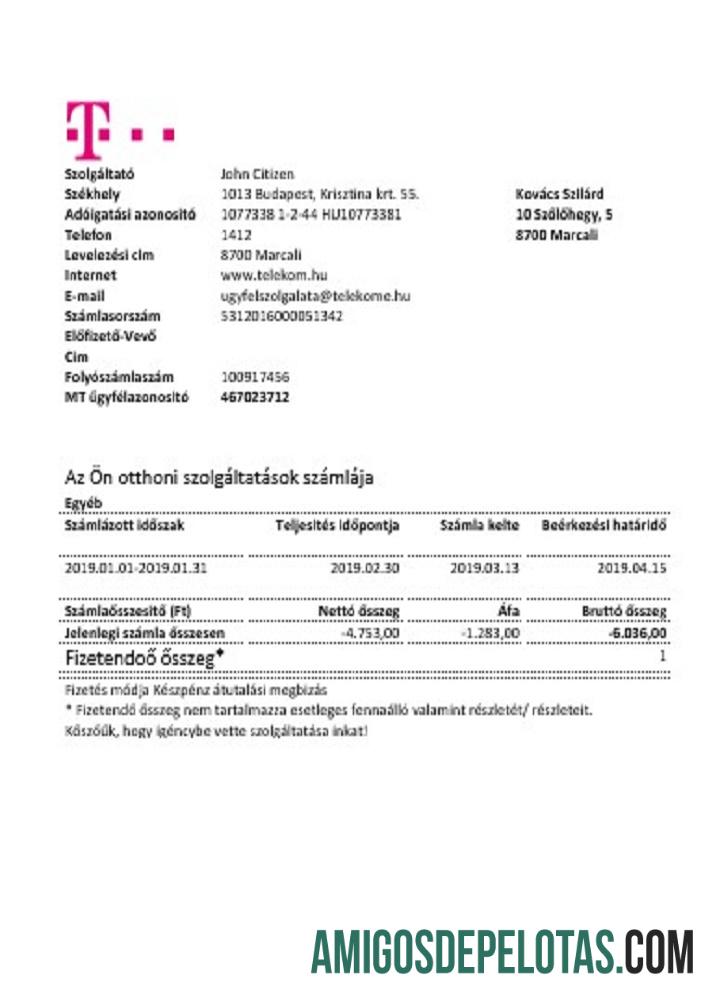 Projeto de lei de serviços públicos Magyartel da Hungria exemplo